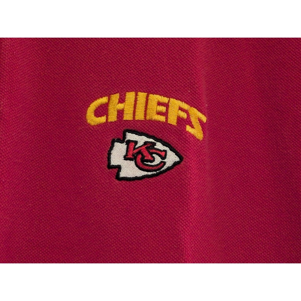 NFL Kansas City Chiefs Polo Shirt Red Yellow Football National League See Photos - Picture 2 of 8